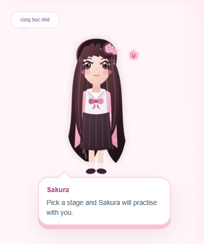 Sakura trong web học động từ bất quy tắc